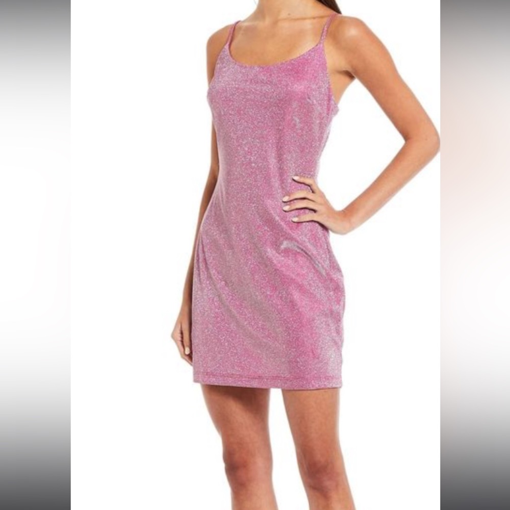 NWT B Darlin Mag/Sil spaghetti strap dress Juniors 13/14